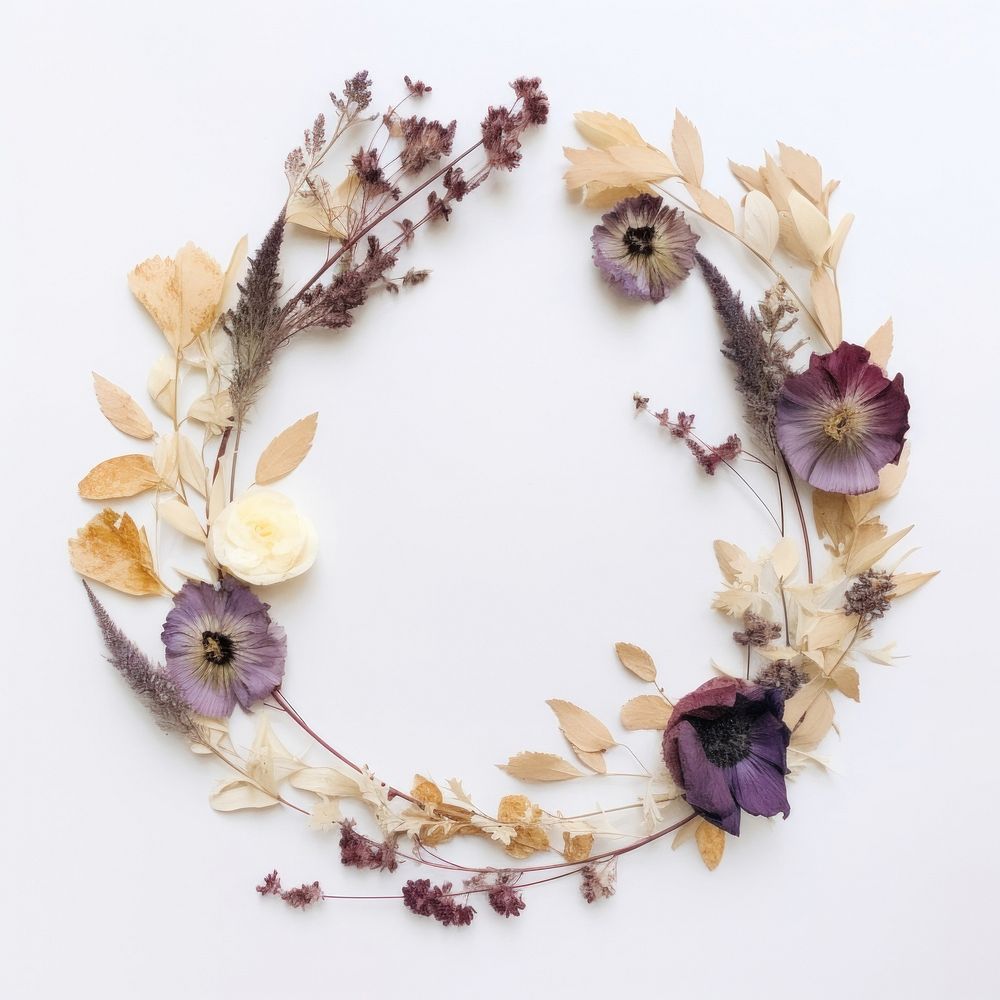  Real Pressed Flowers jewelry wreath flower. AI generated Image by rawpixel.