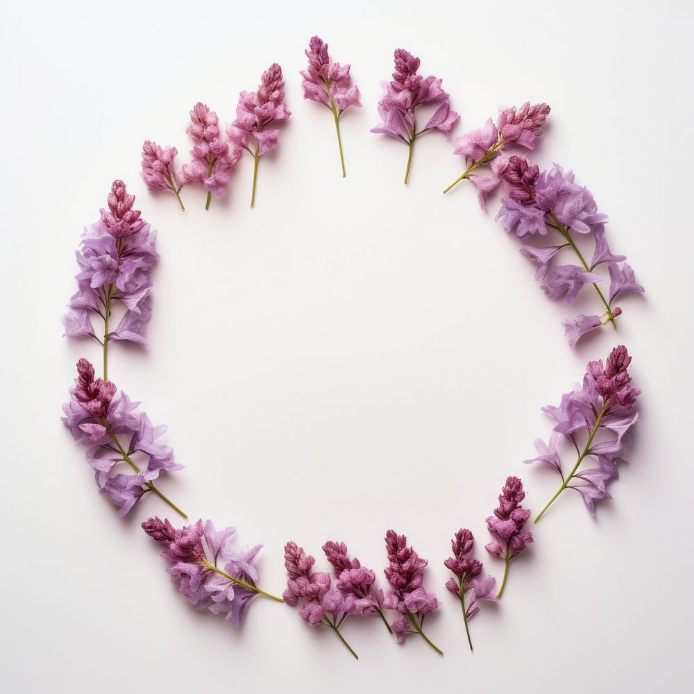 PNG Real pressed hyacinth flowers jewelry circle wreath. AI generated Image by rawpixel.