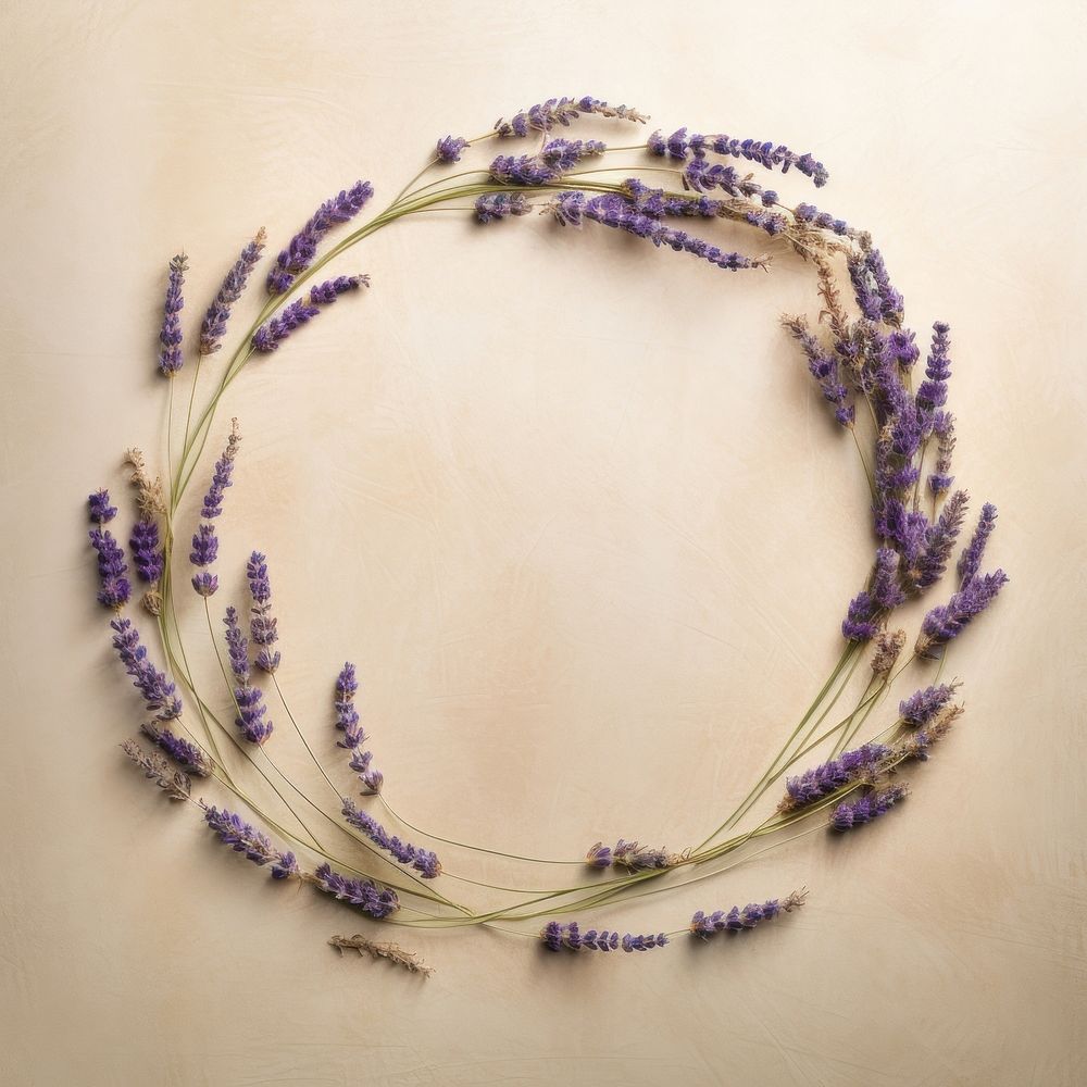 PNG Real pressed lavender flowers jewelry circle plant. AI generated Image by rawpixel.