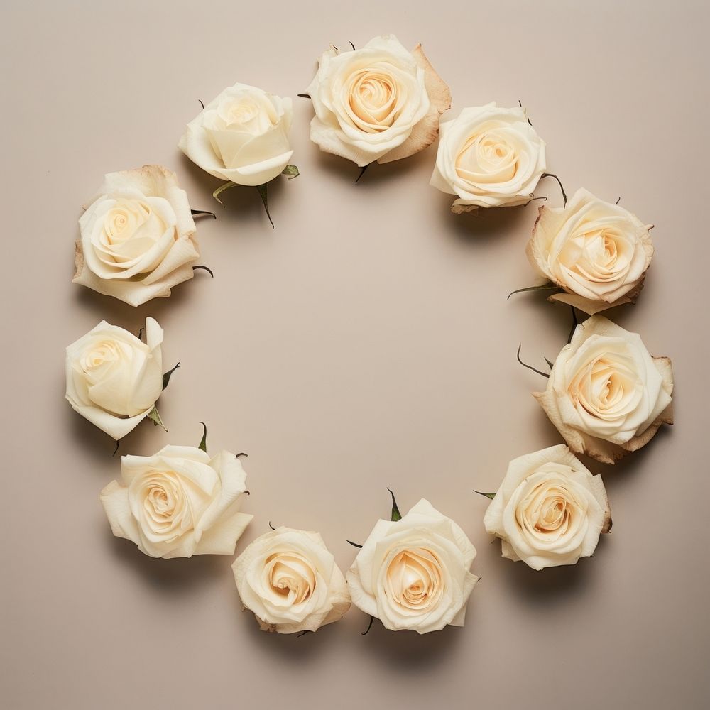 PNG Real pressed white roses flower jewelry circle. AI generated Image by rawpixel.