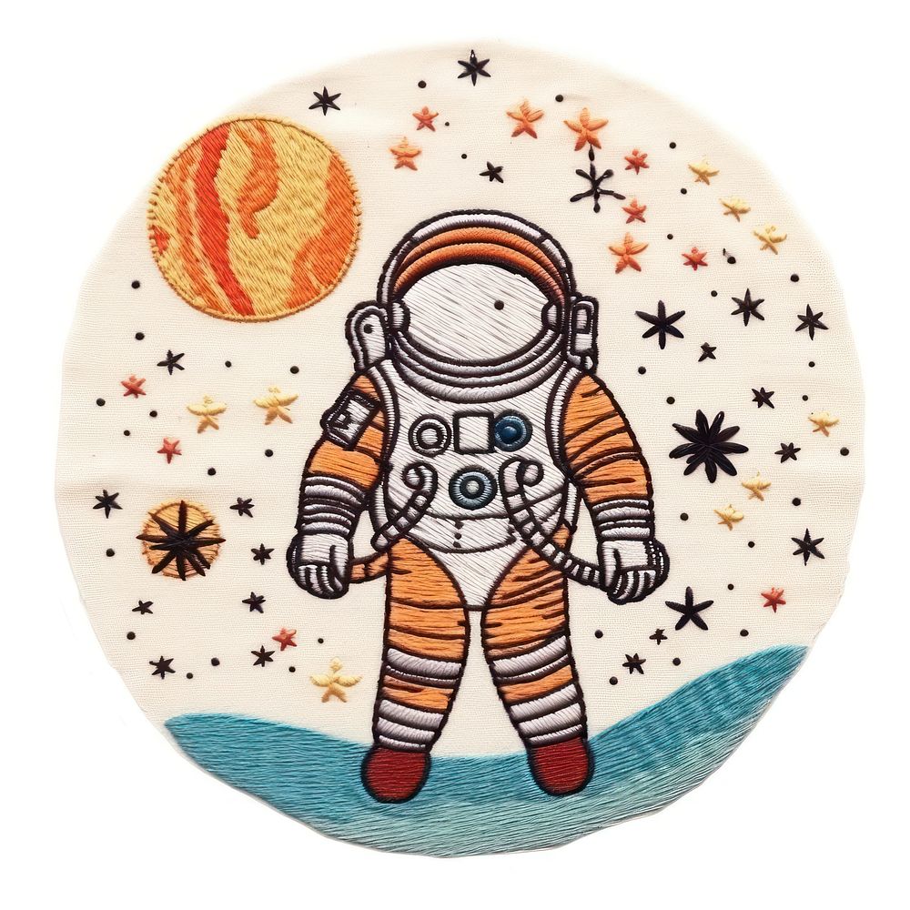 Cute space embroidery pattern representation.