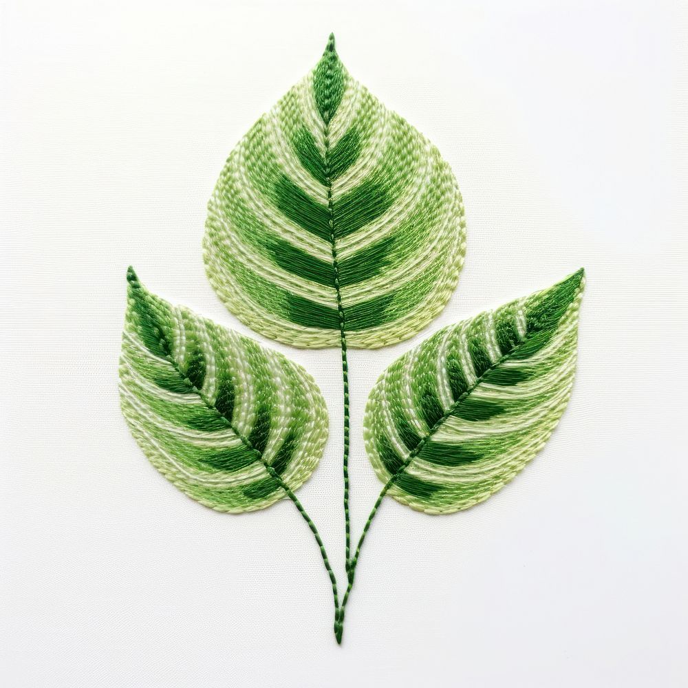 Botanical leave plant embroidery pattern leaf.