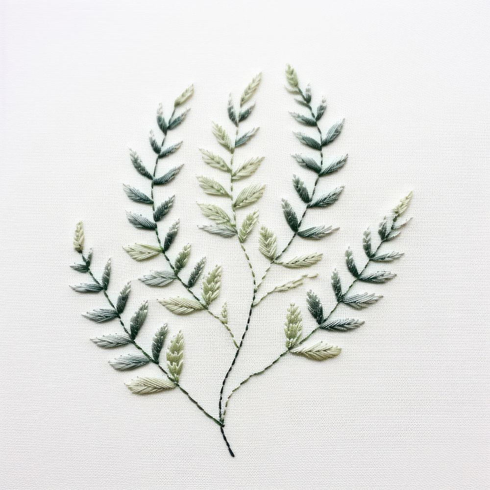 Botanical leave plant embroidery pattern calligraphy.