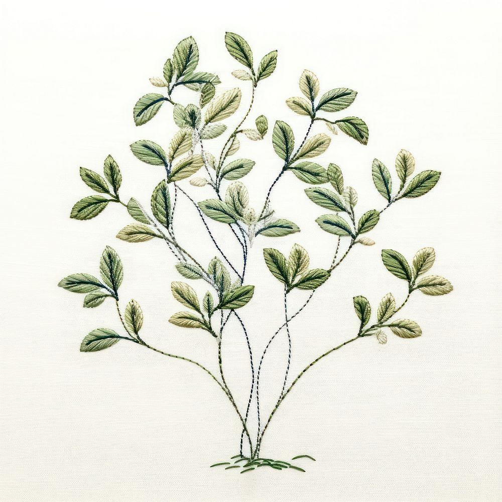 Plant embroidery pattern herbs.