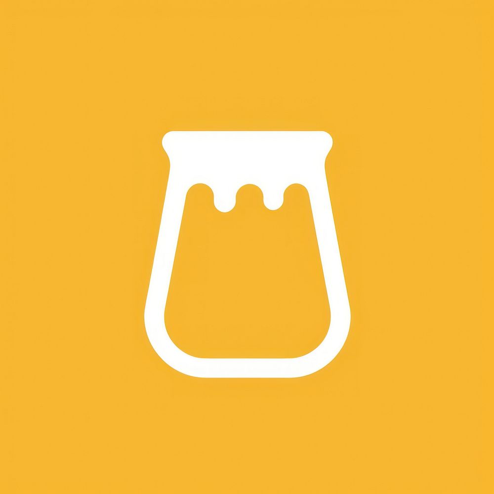 Beer icon logo chemistry yellow.