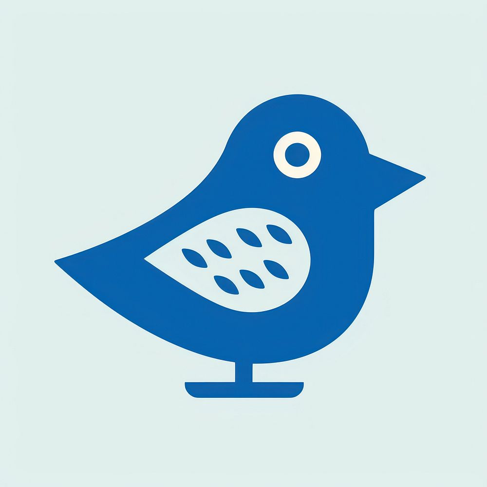 Bird icon animal blue logo.