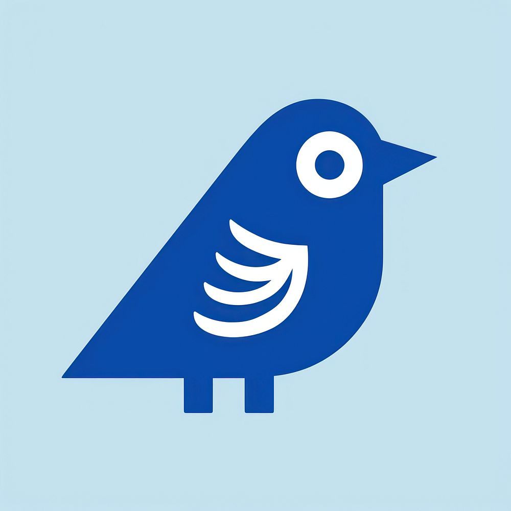 Bird icon animal logo blue.