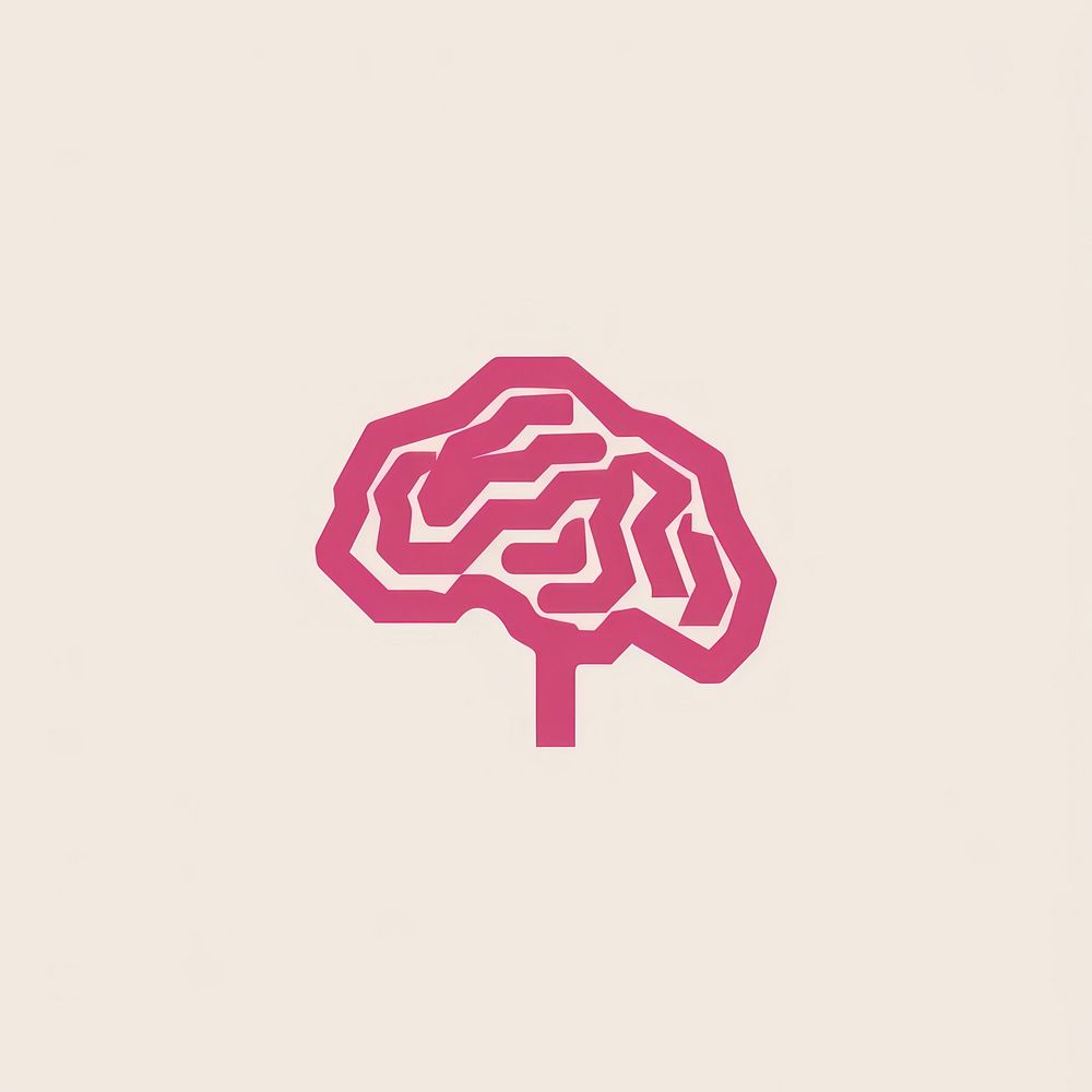 Brain icon labyrinth medical drawing.