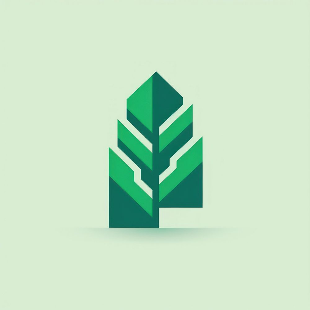Building with leaf icon green symbol logo.
