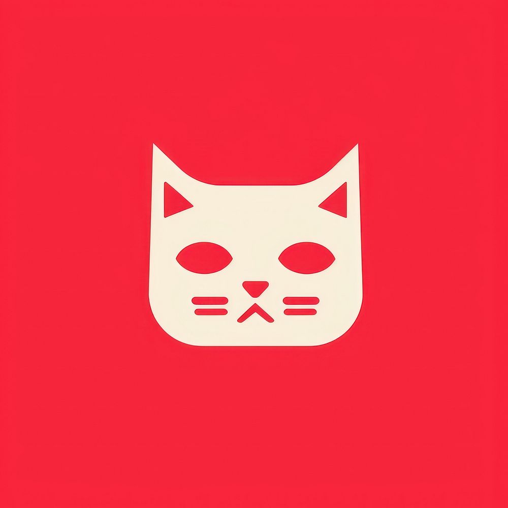 Cat icon logo carnivora portrait.