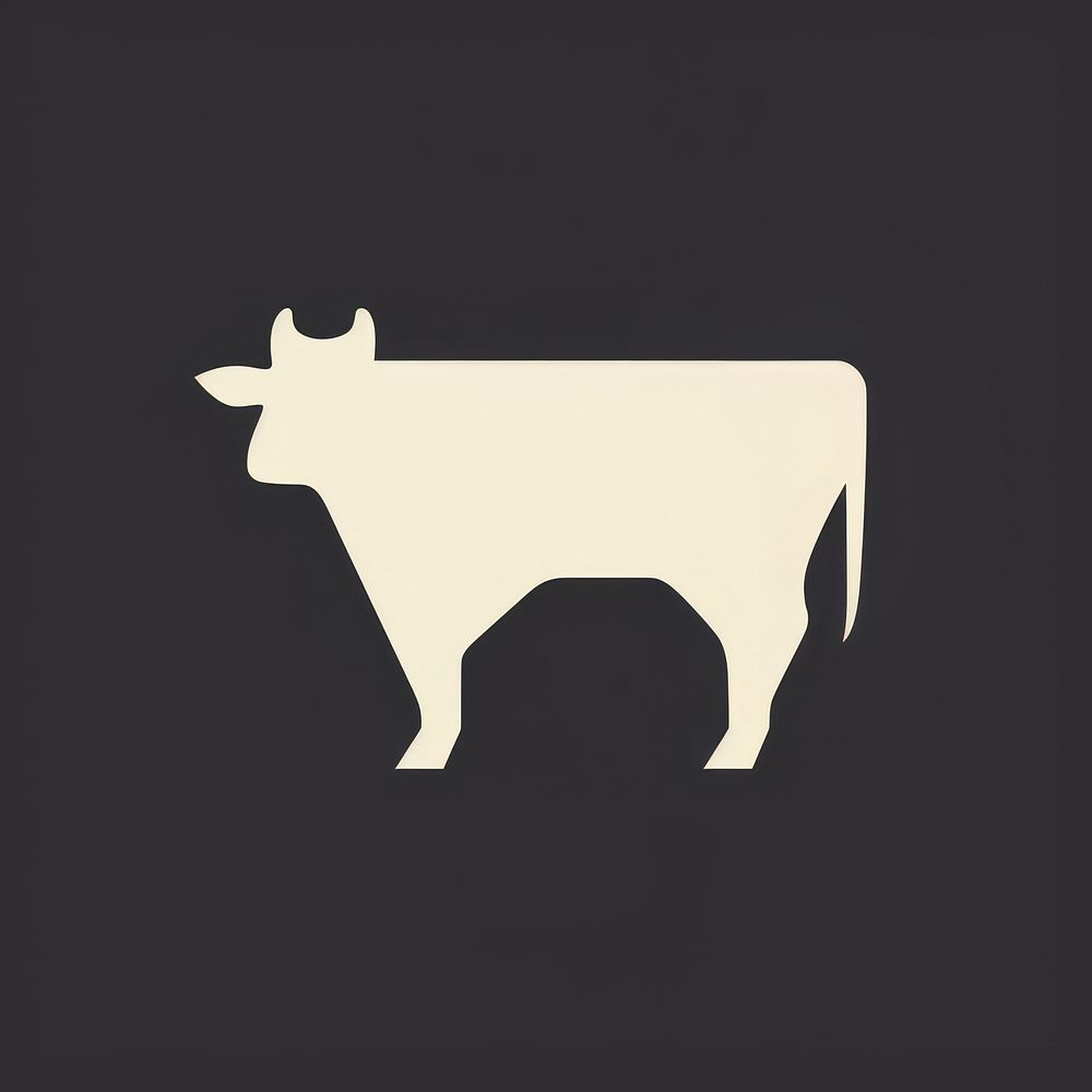 Cow icon mammal animal logo.