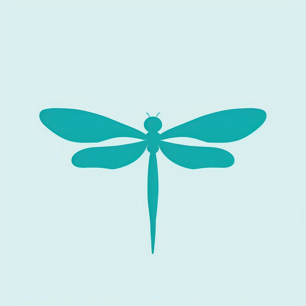 Dragonfly icon turquoise insect animal.