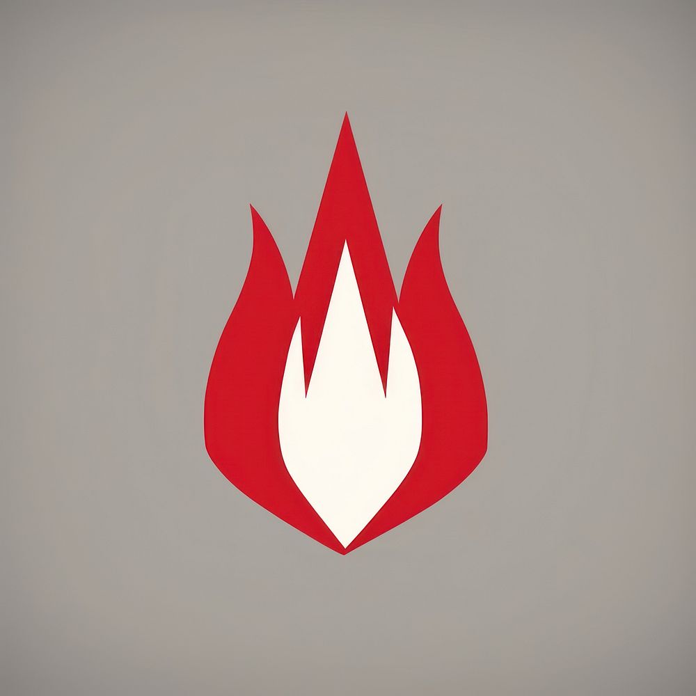 Flame icon logo glowing burning.