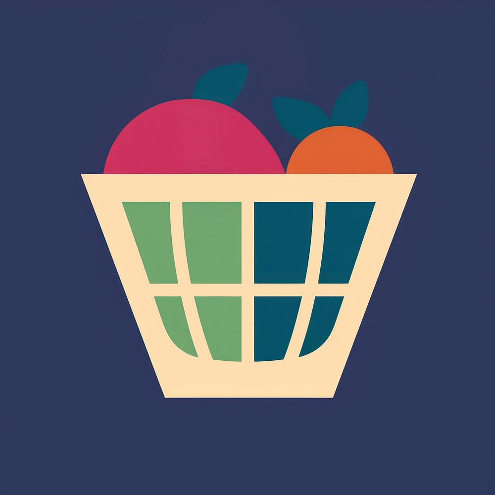 Fruit basket icon variation freshness container.