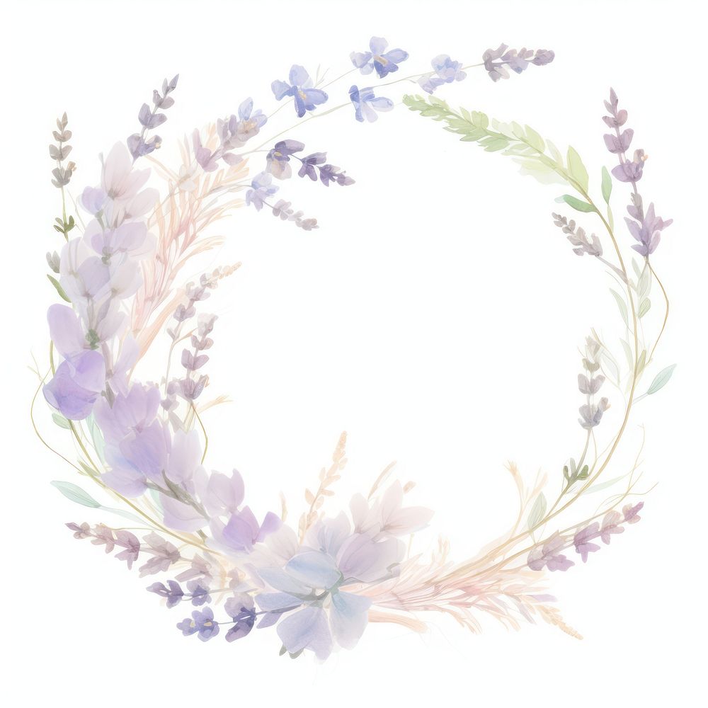 Lavender pattern flower wreath. AI generated Image by rawpixel.