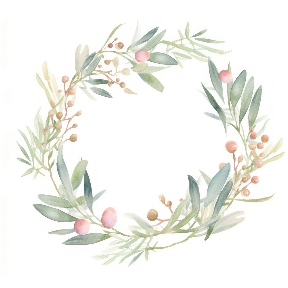 Olive branch wreath flower plant. AI generated Image by rawpixel.