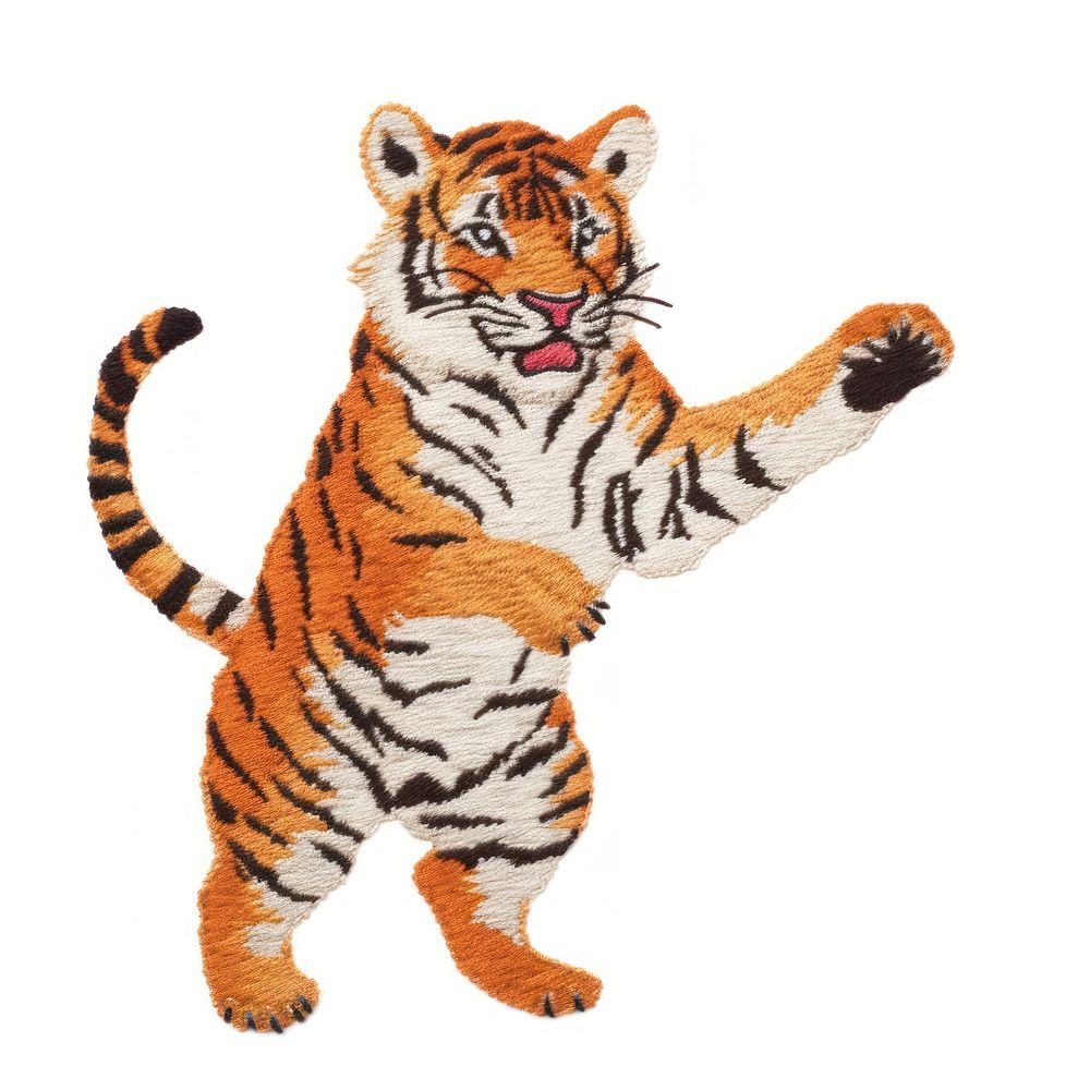 Cute tiger dancing wildlife animal mammal.