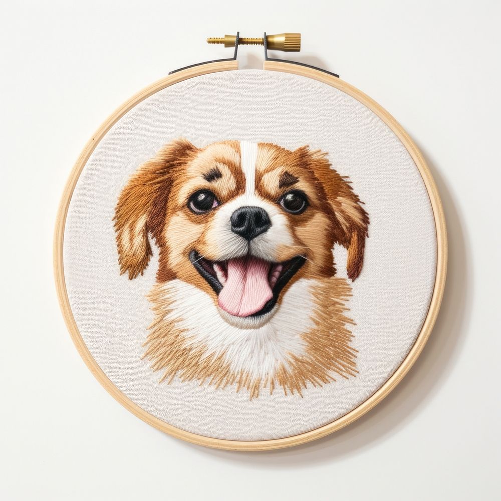 Dog paw embroidery style pattern mammal animal.