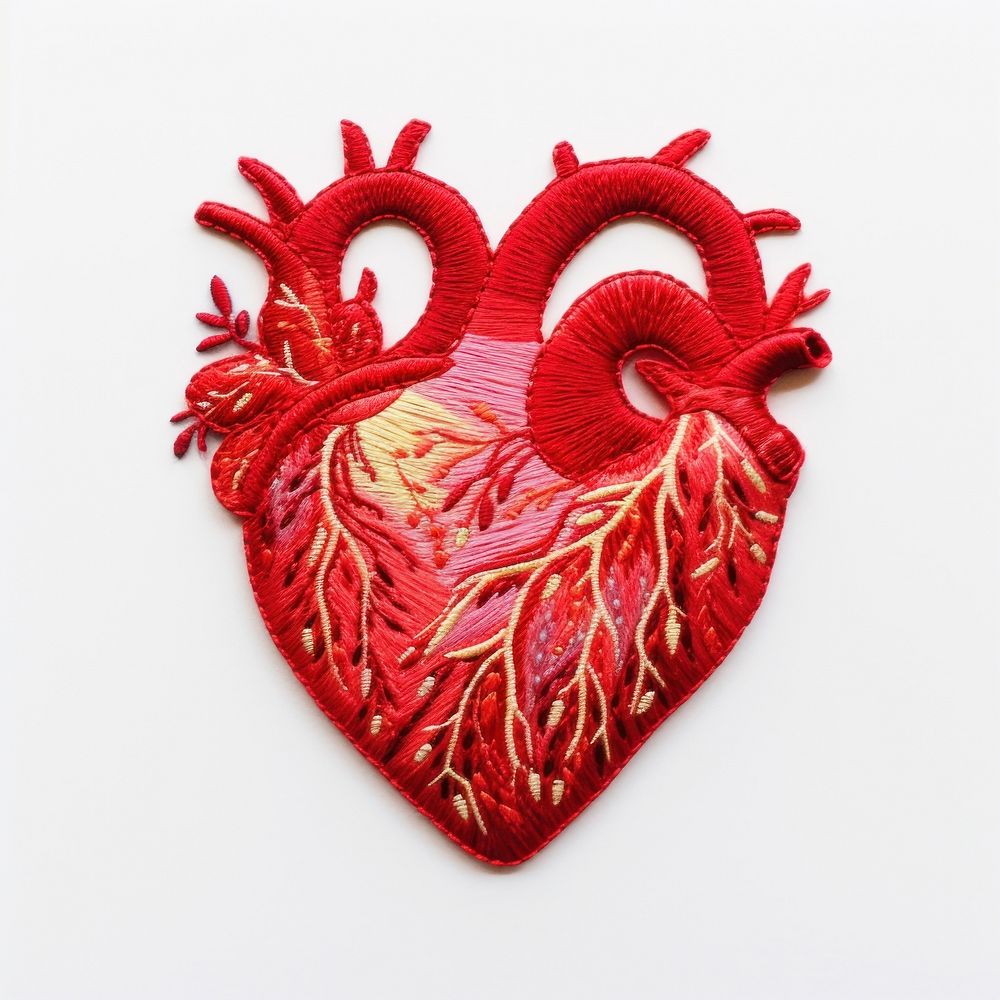 Heart in embroidery style pattern antioxidant celebration.