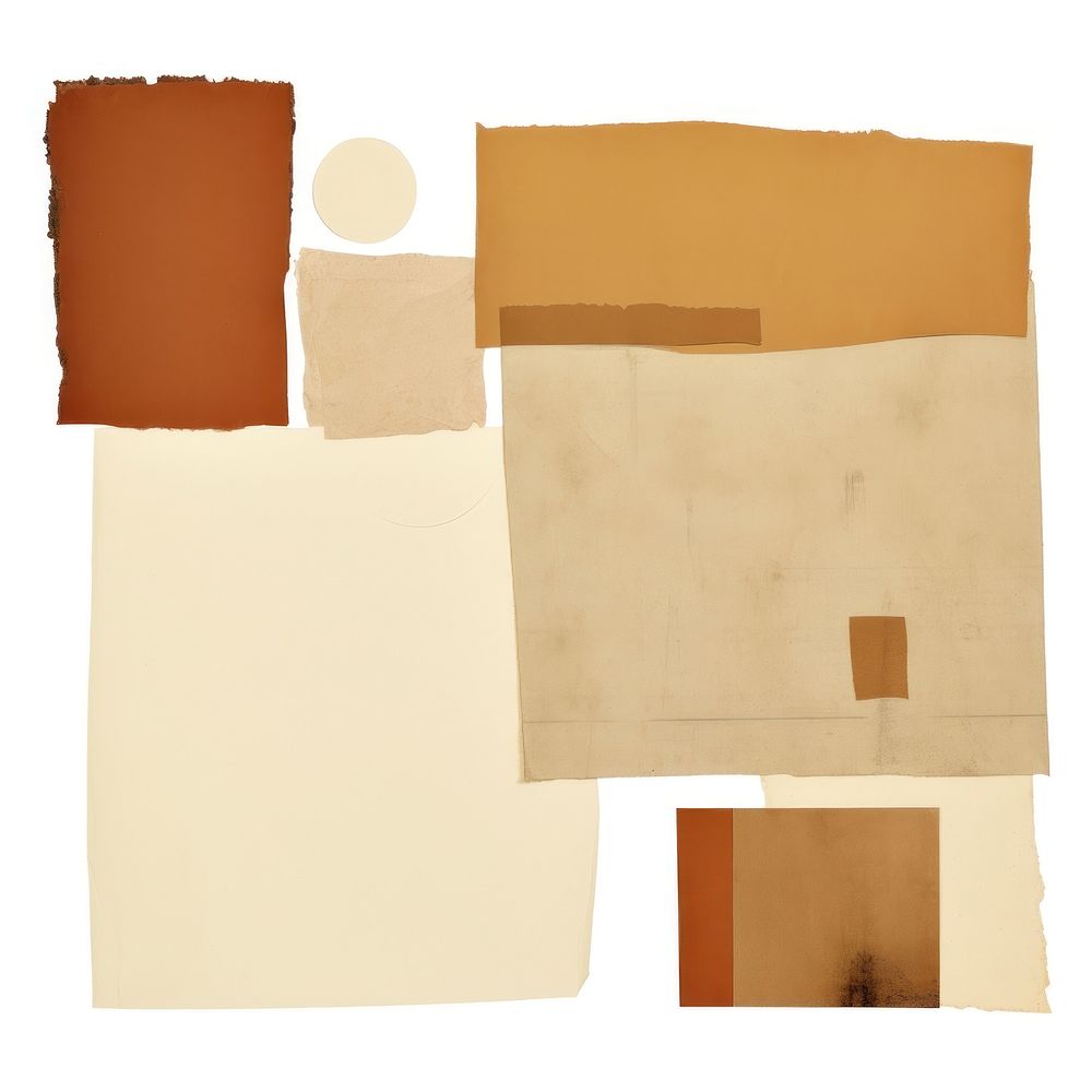 Brown paper collage element backgrounds art white background.