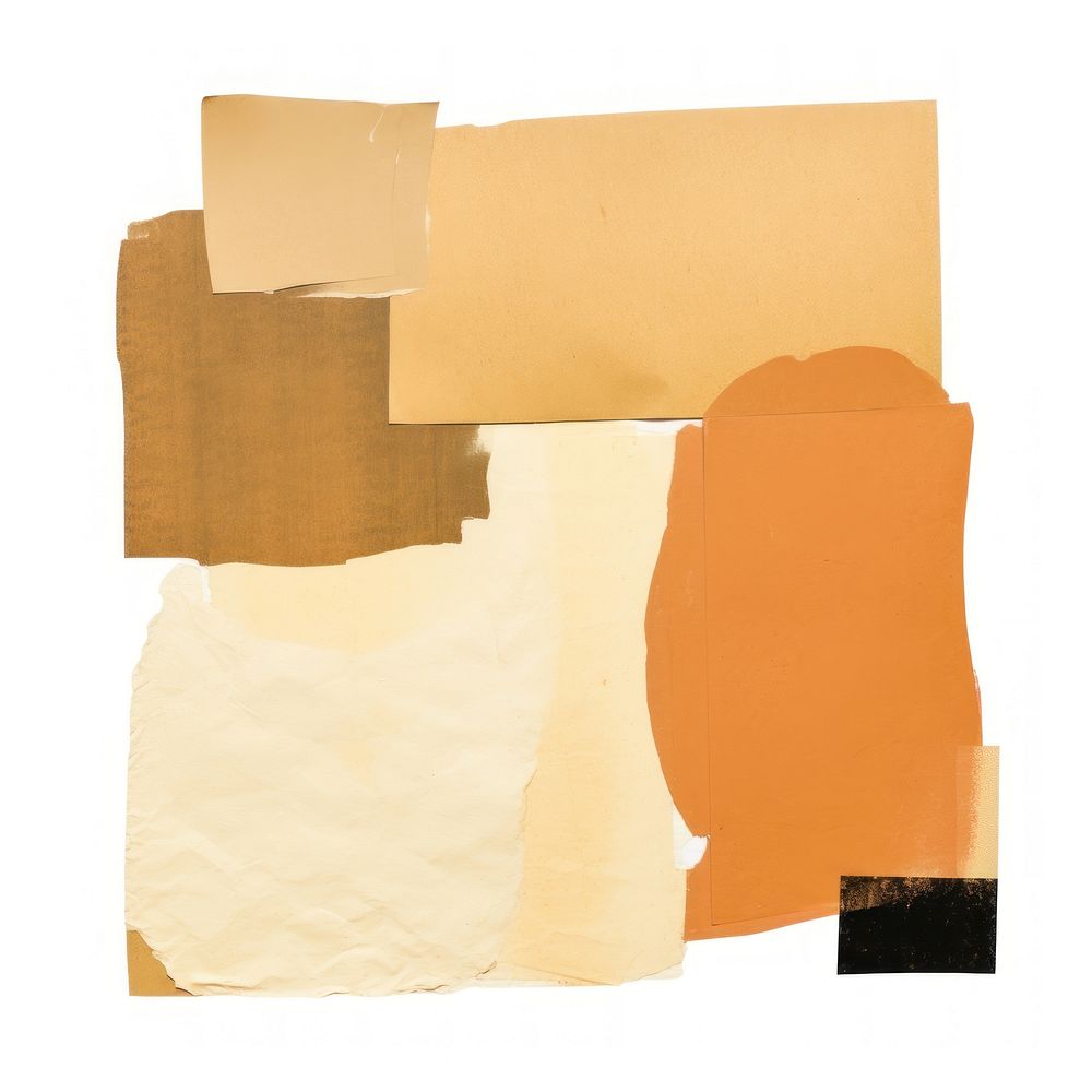Kraft paper collage element backgrounds abstract white background.
