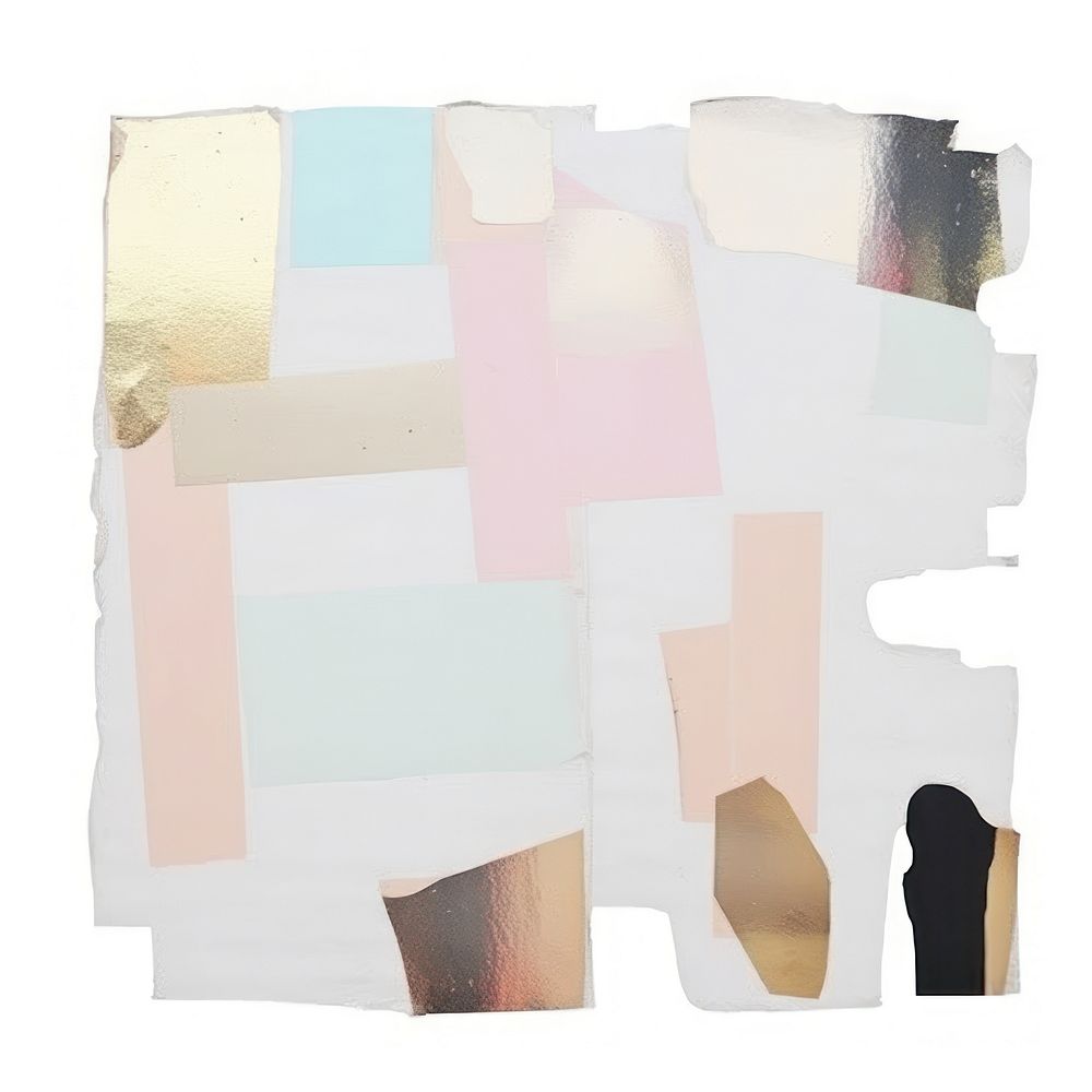 Holographic paper collage element backgrounds art white background.