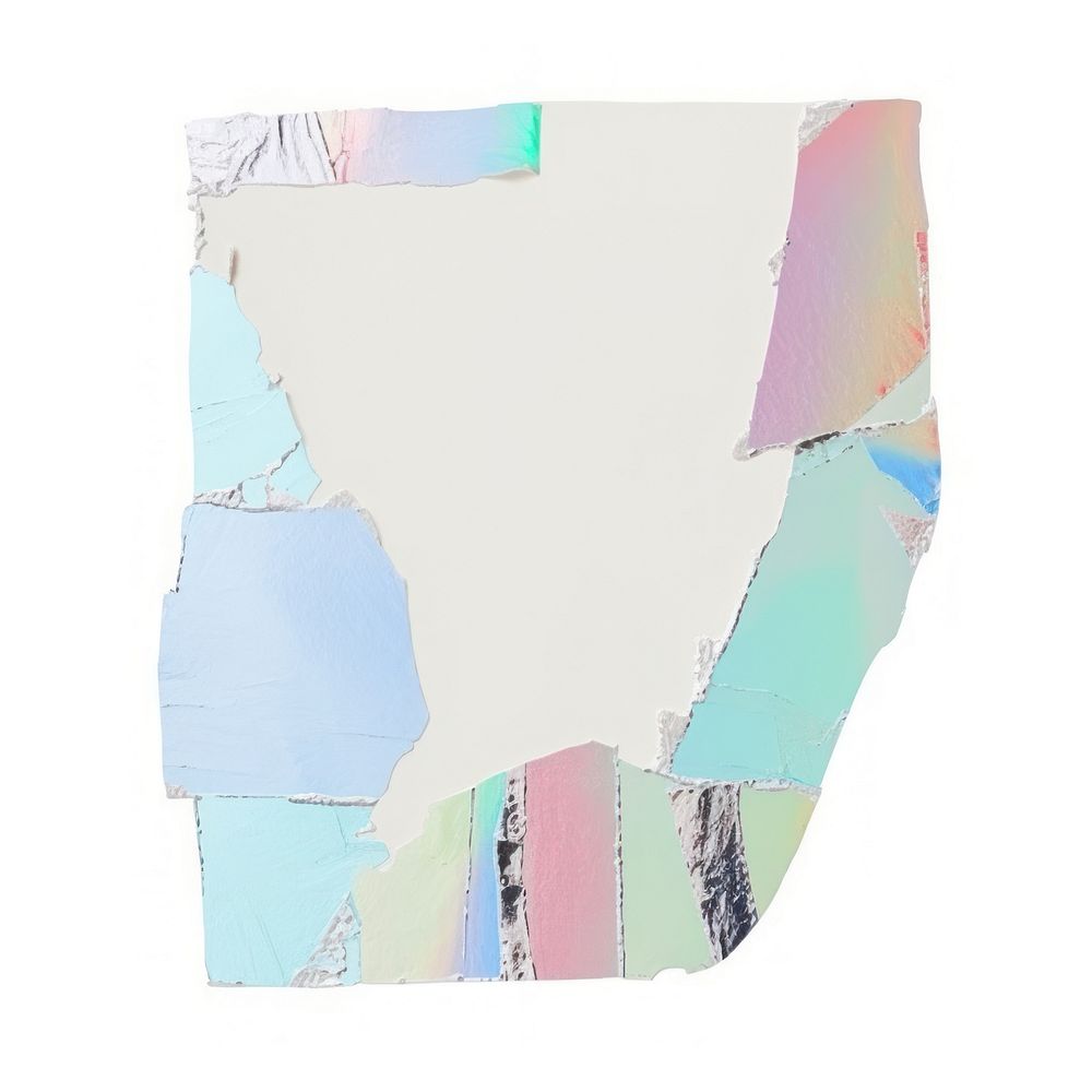 Holographic paper collage element backgrounds art map.