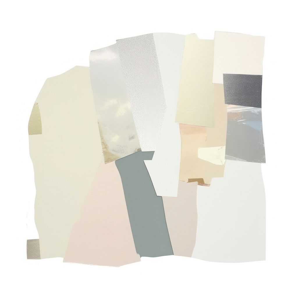Holographic paper collage element backgrounds abstract white background.