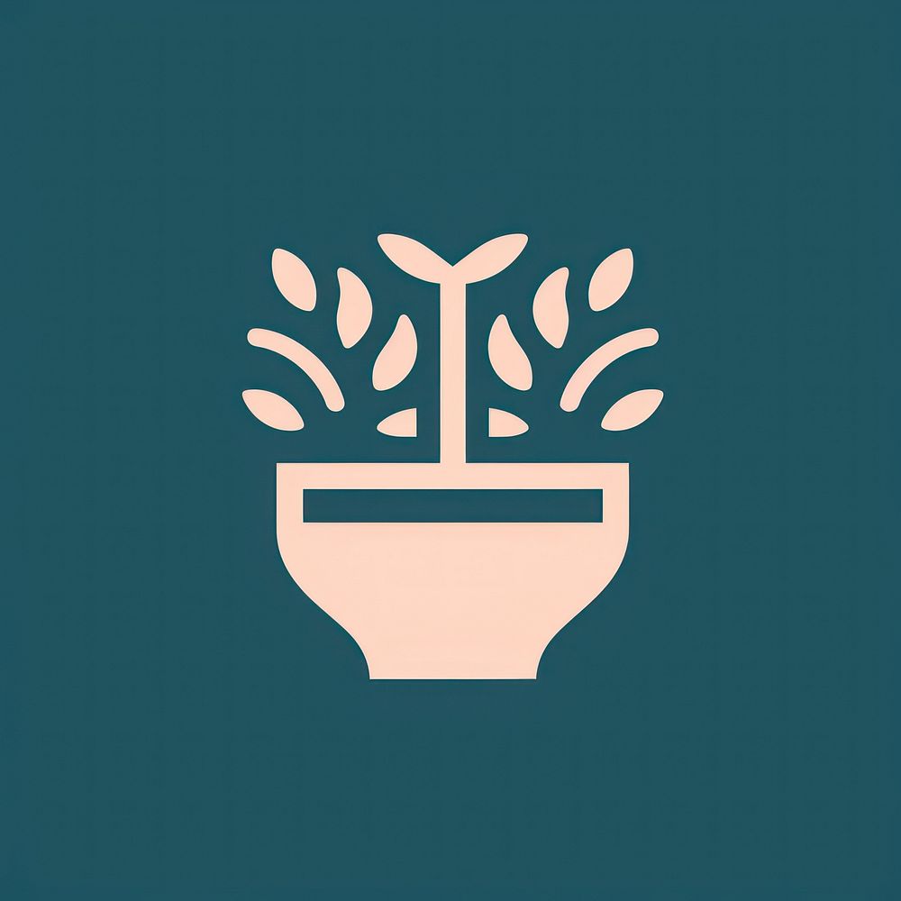Plant pot icon logo flowerpot symbol.
