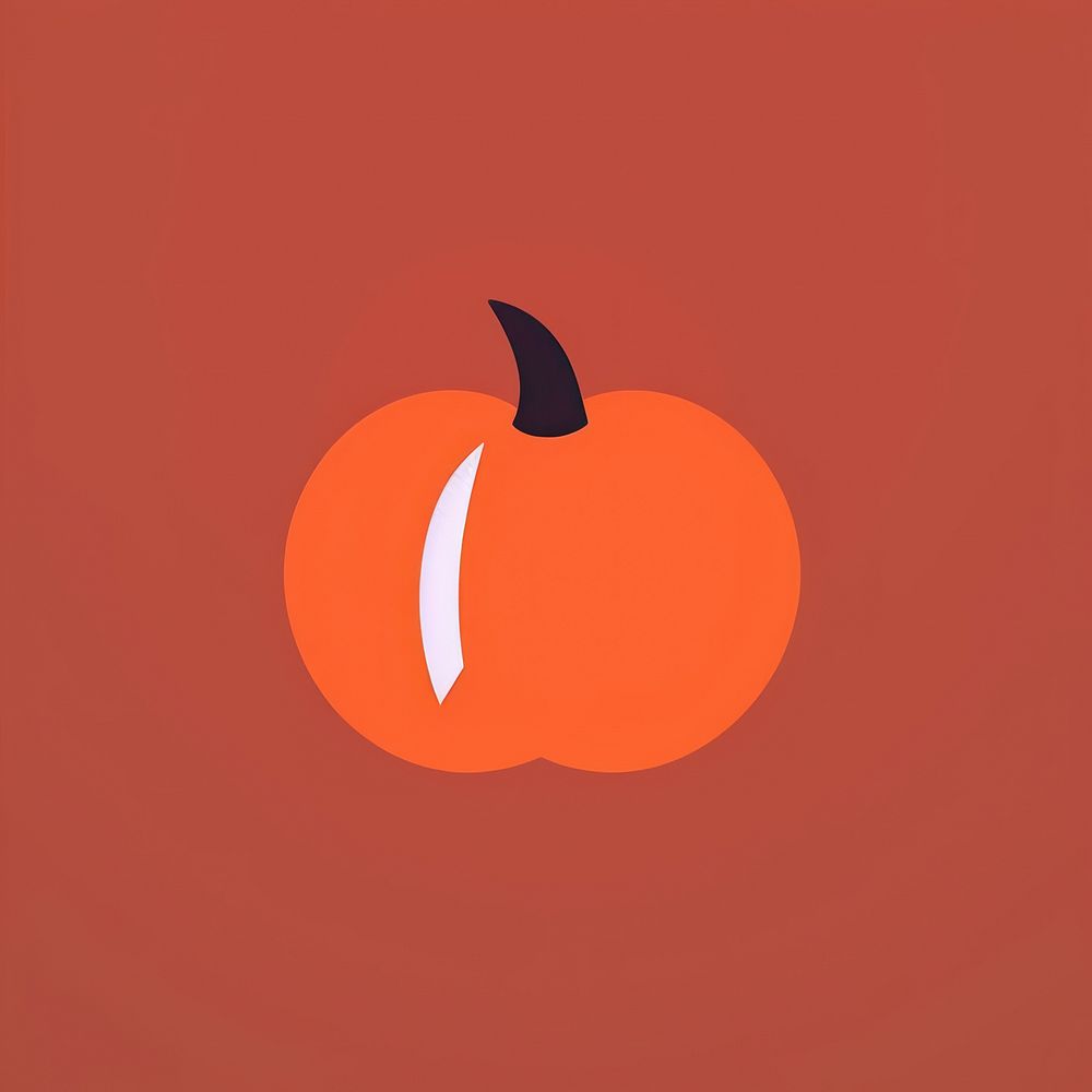 Pumpkin icon food anthropomorphic jack-o'-lantern.