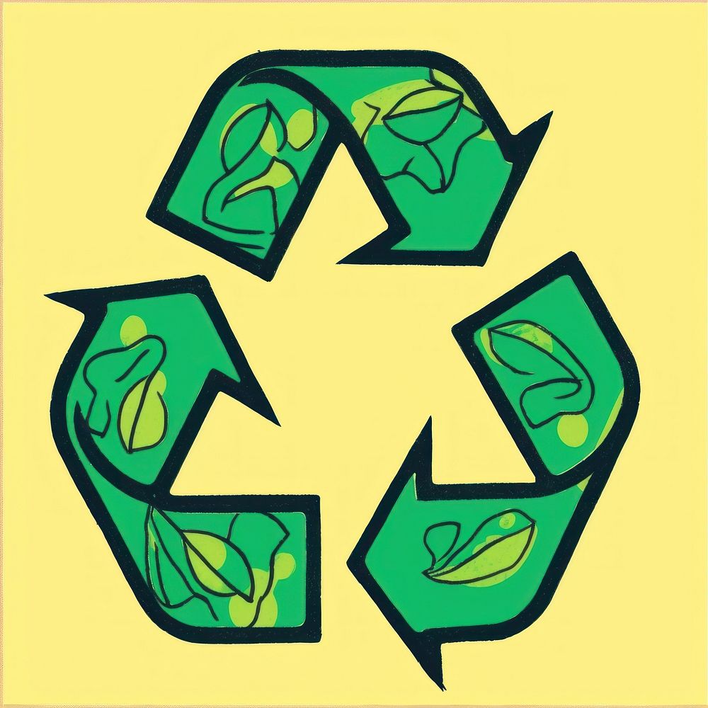 Recycle icon recycling circle yellow.