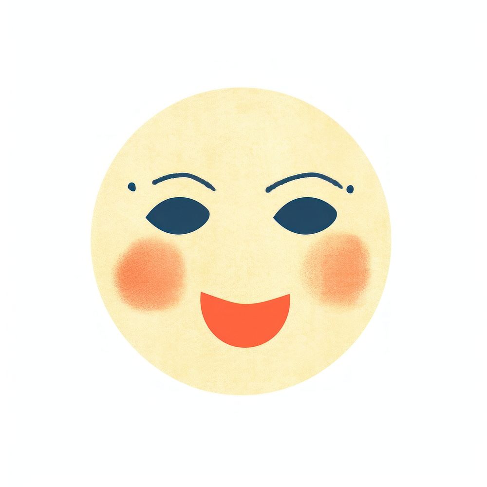Amusing face emoji white background anthropomorphic representation. AI generated Image by rawpixel.