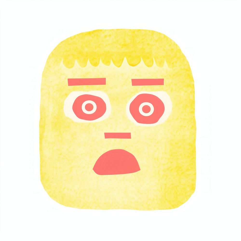 Crazy face emoji white background anthropomorphic representation. AI generated Image by rawpixel.