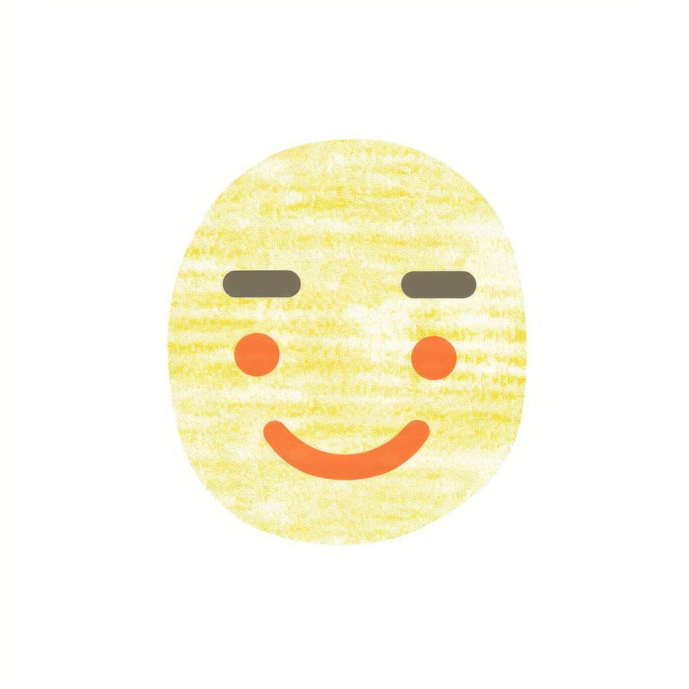 Funny face emoji white background anthropomorphic creativity. AI generated Image by rawpixel.