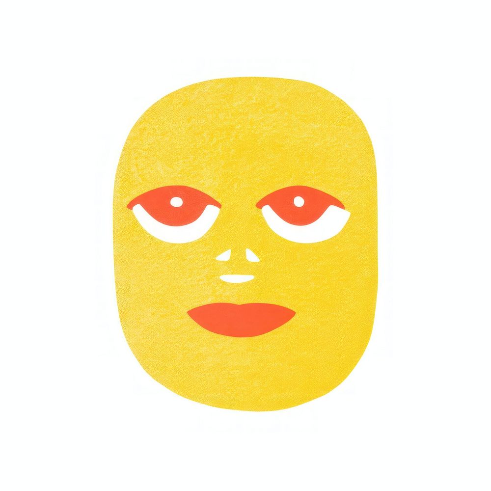 Sda face emoji white background anthropomorphic representation. AI generated Image by rawpixel.