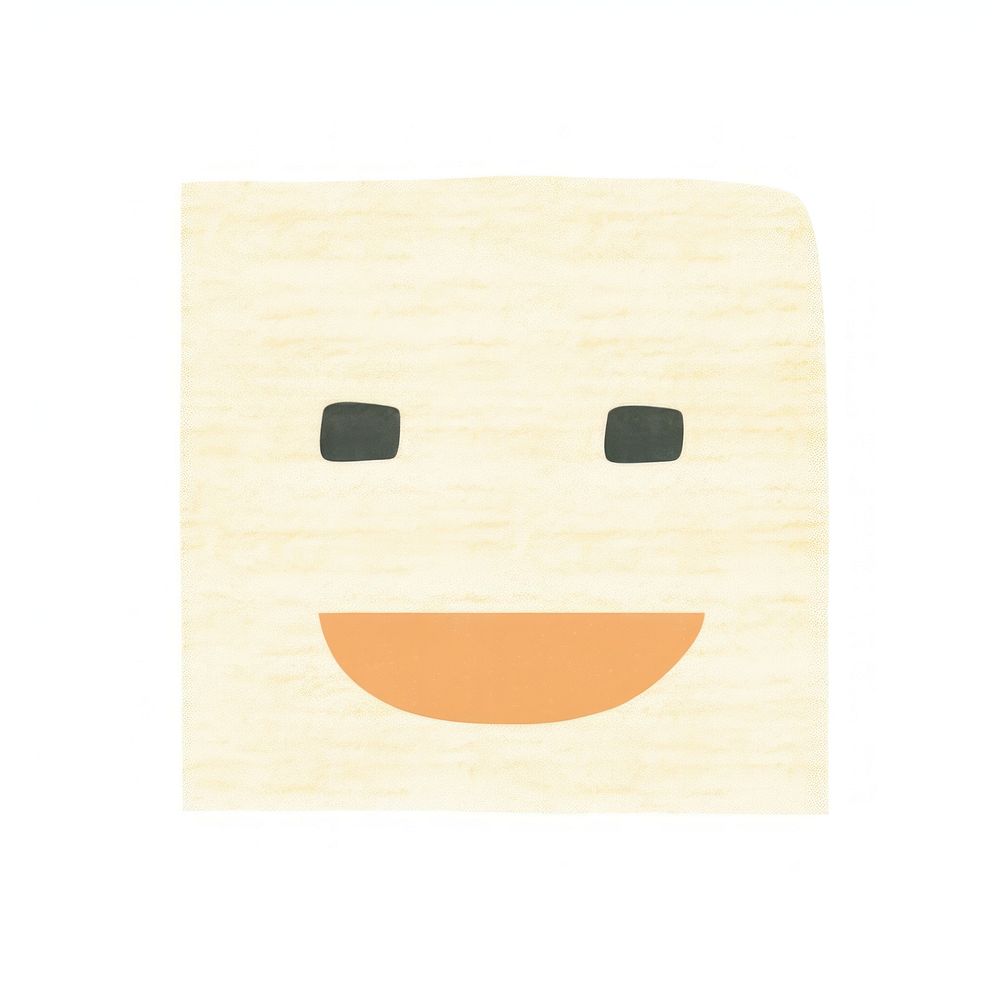 Shy face emoji white background anthropomorphic creativity. AI generated Image by rawpixel.