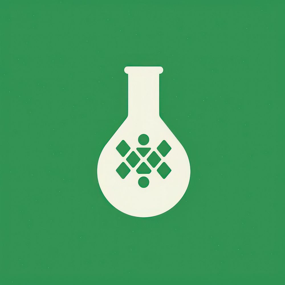 Science icon bottle green logo.