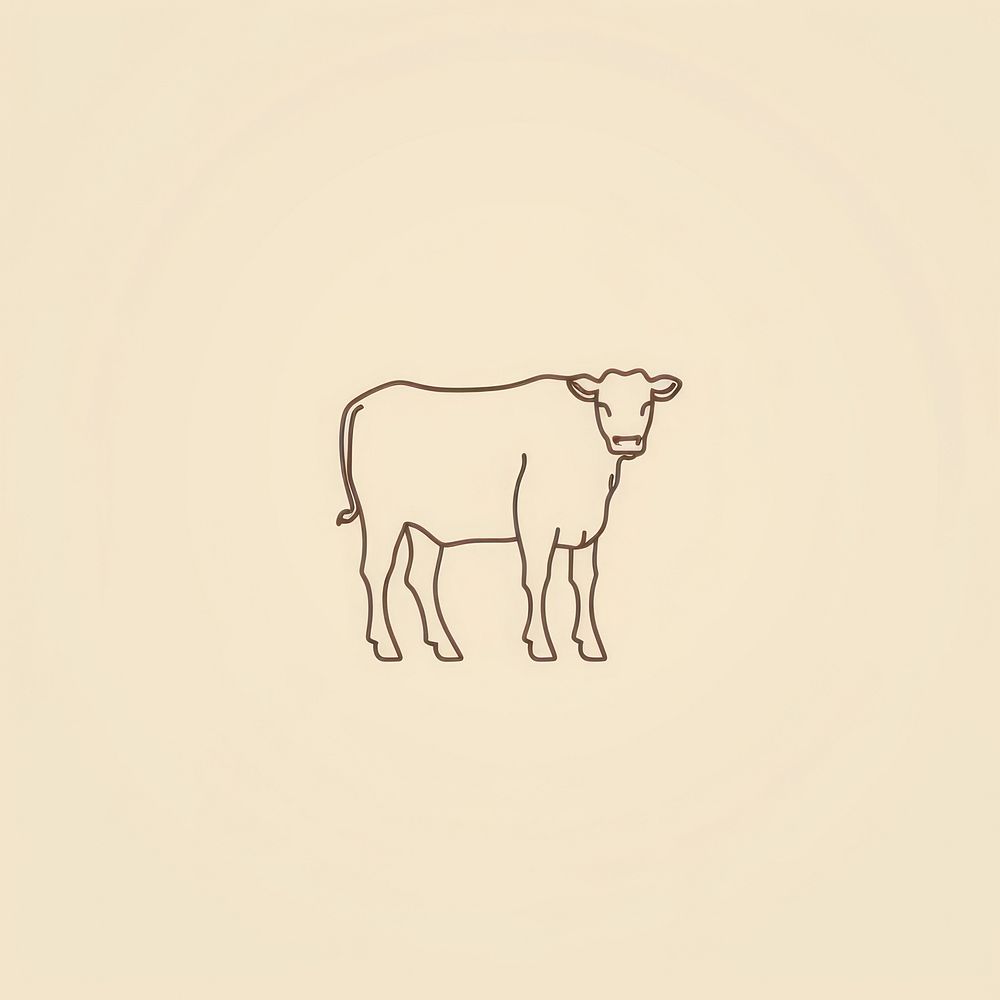 Cow icon livestock drawing animal.