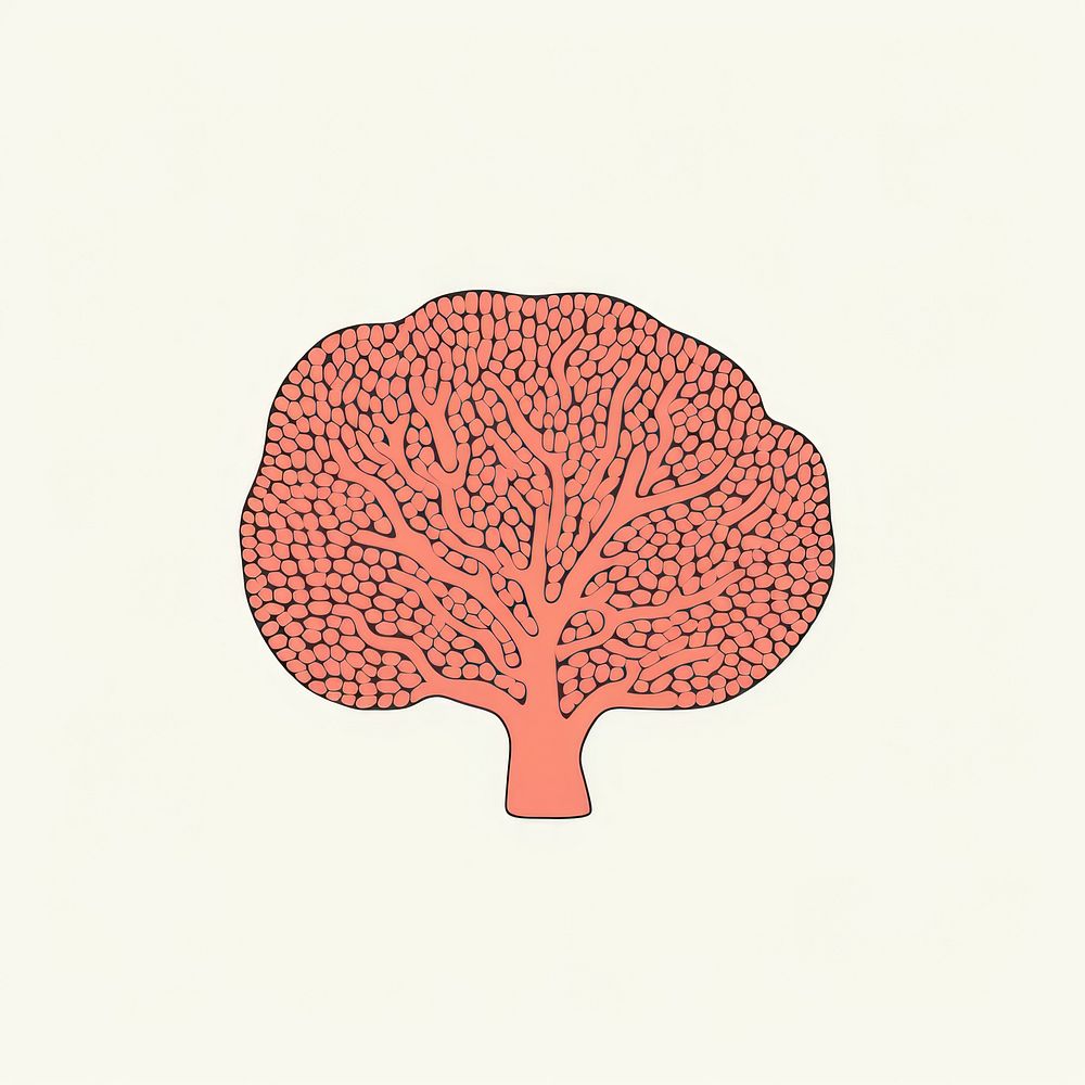 Coral icon drawing plant mushroom.