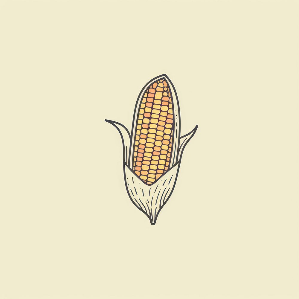 Corn icon drawing plant food.