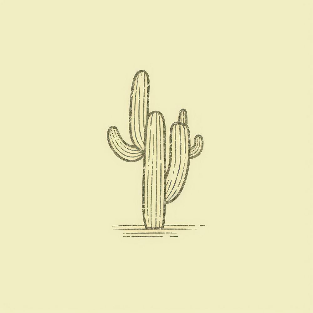 Cactus icon drawing creativity outdoors.