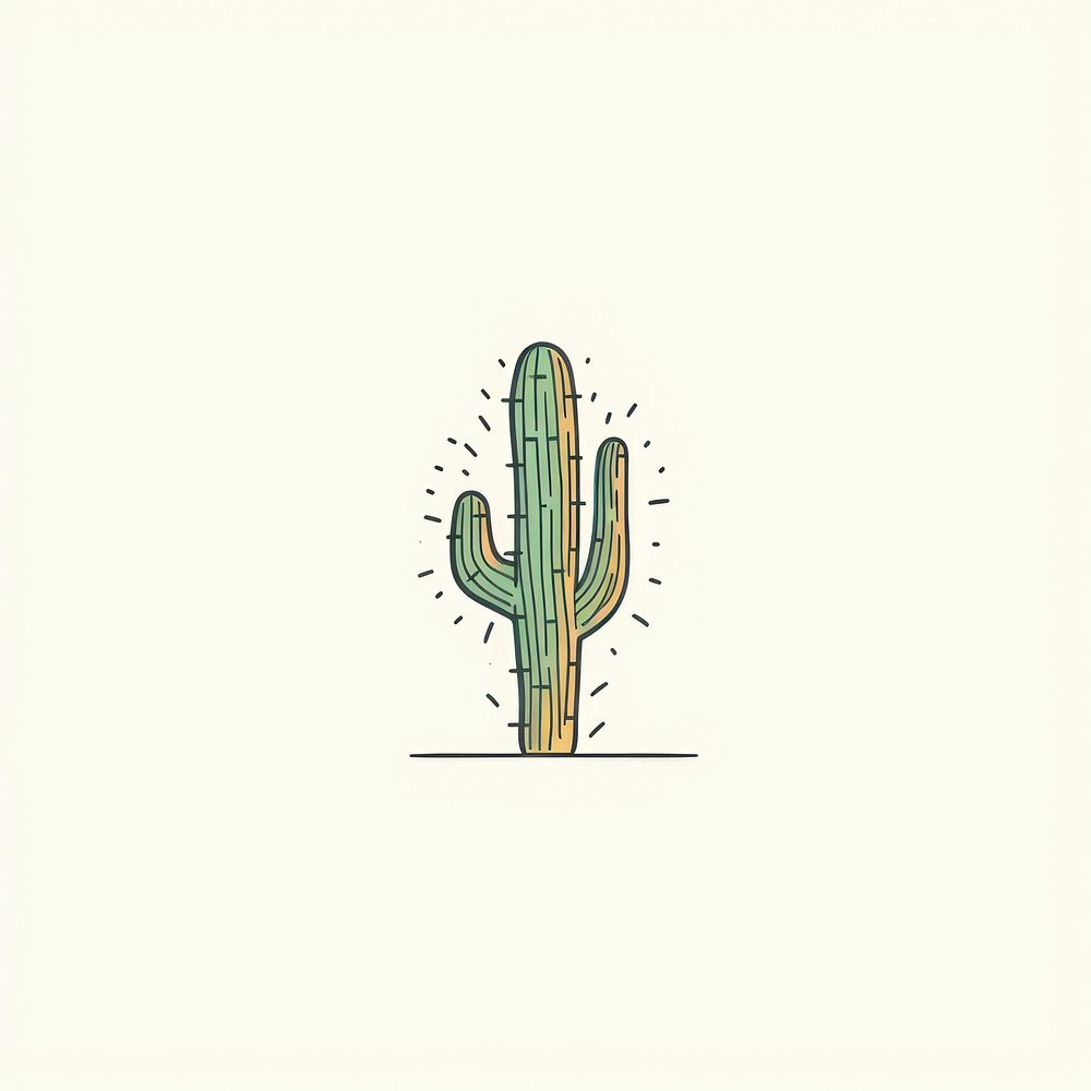Cactus icon drawing creativity cartoon.