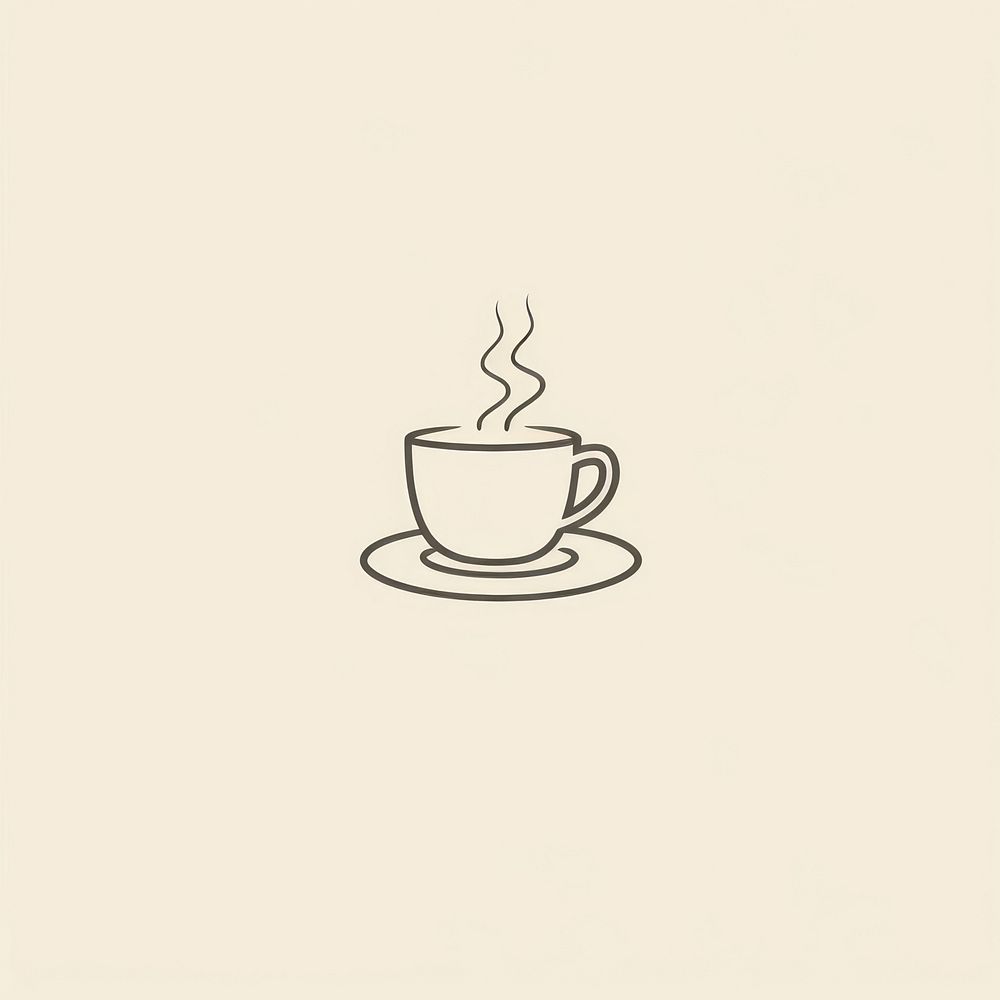 Cafe icon drawing saucer coffee.