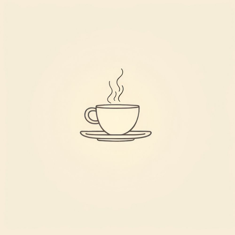 Cafe icon drawing saucer coffee.