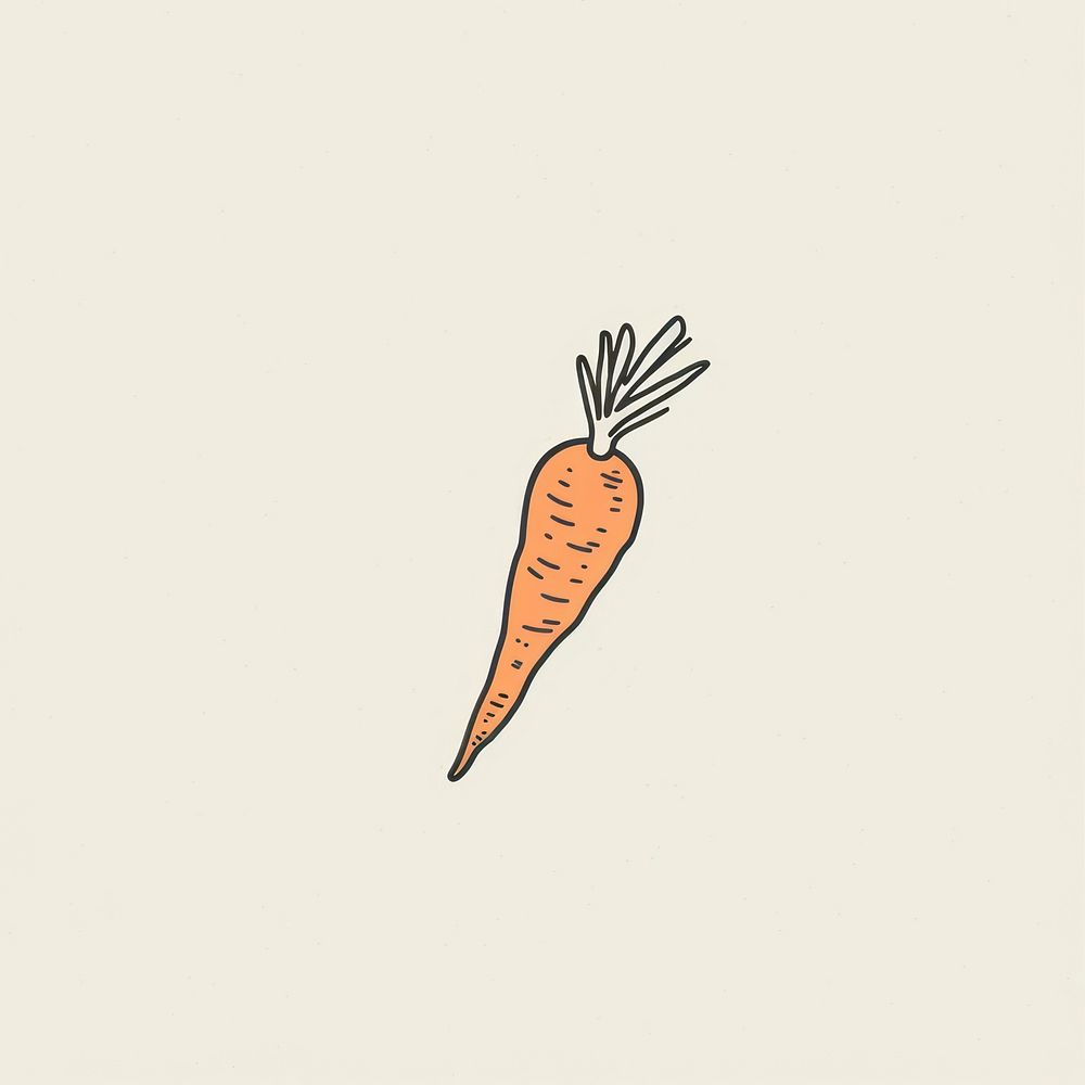 Carrot icon vegetable organic drawing.