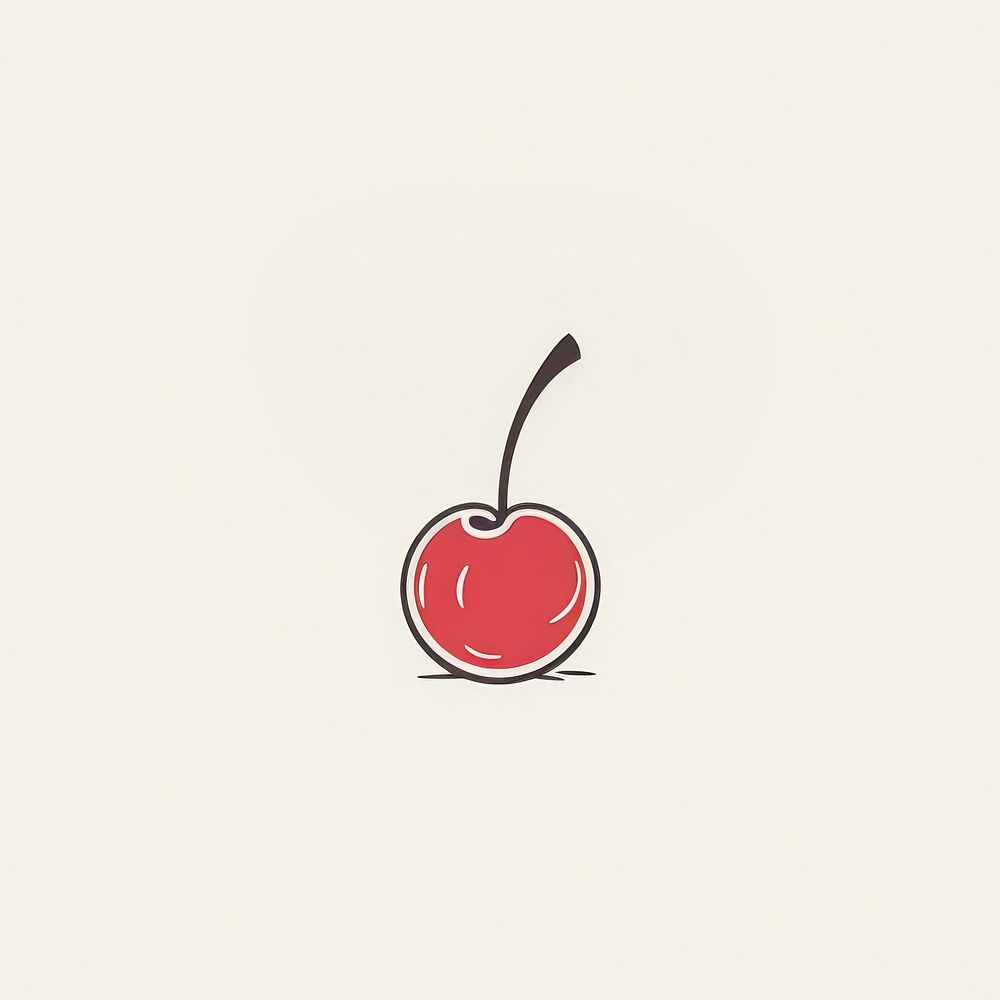 Cherry icon text food red.