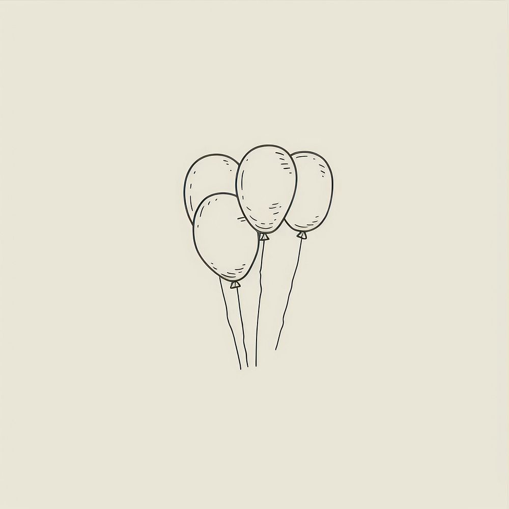 Balloons icon drawing sketch illustrated.