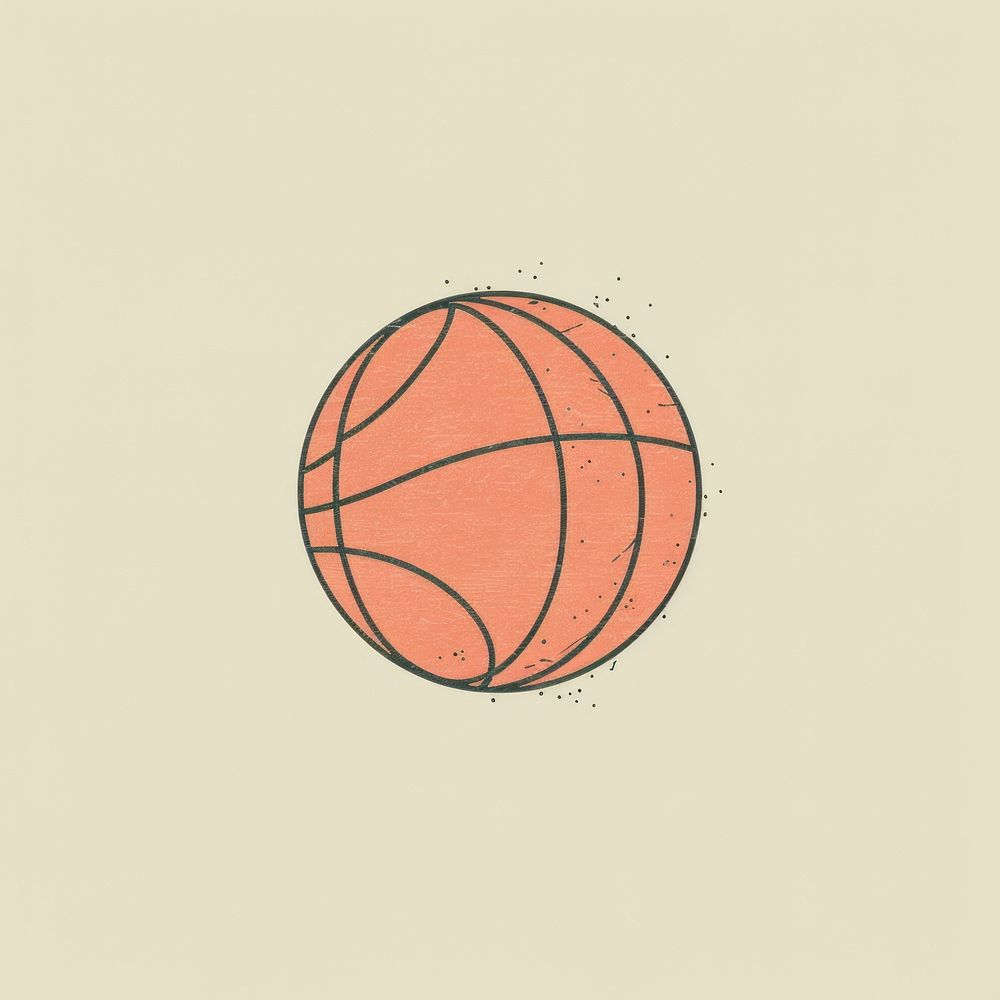 Basketball icon drawing sphere sports.