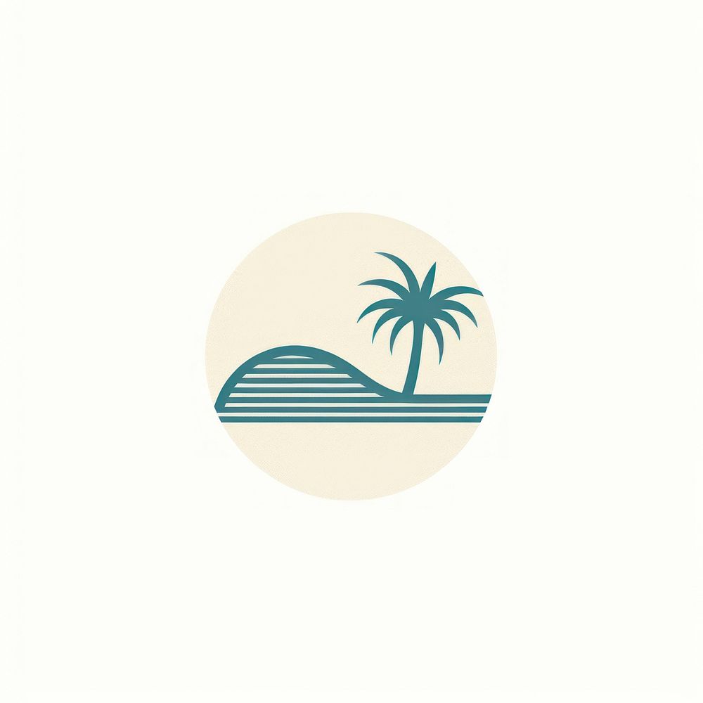 Beach icon shape logo tranquility.