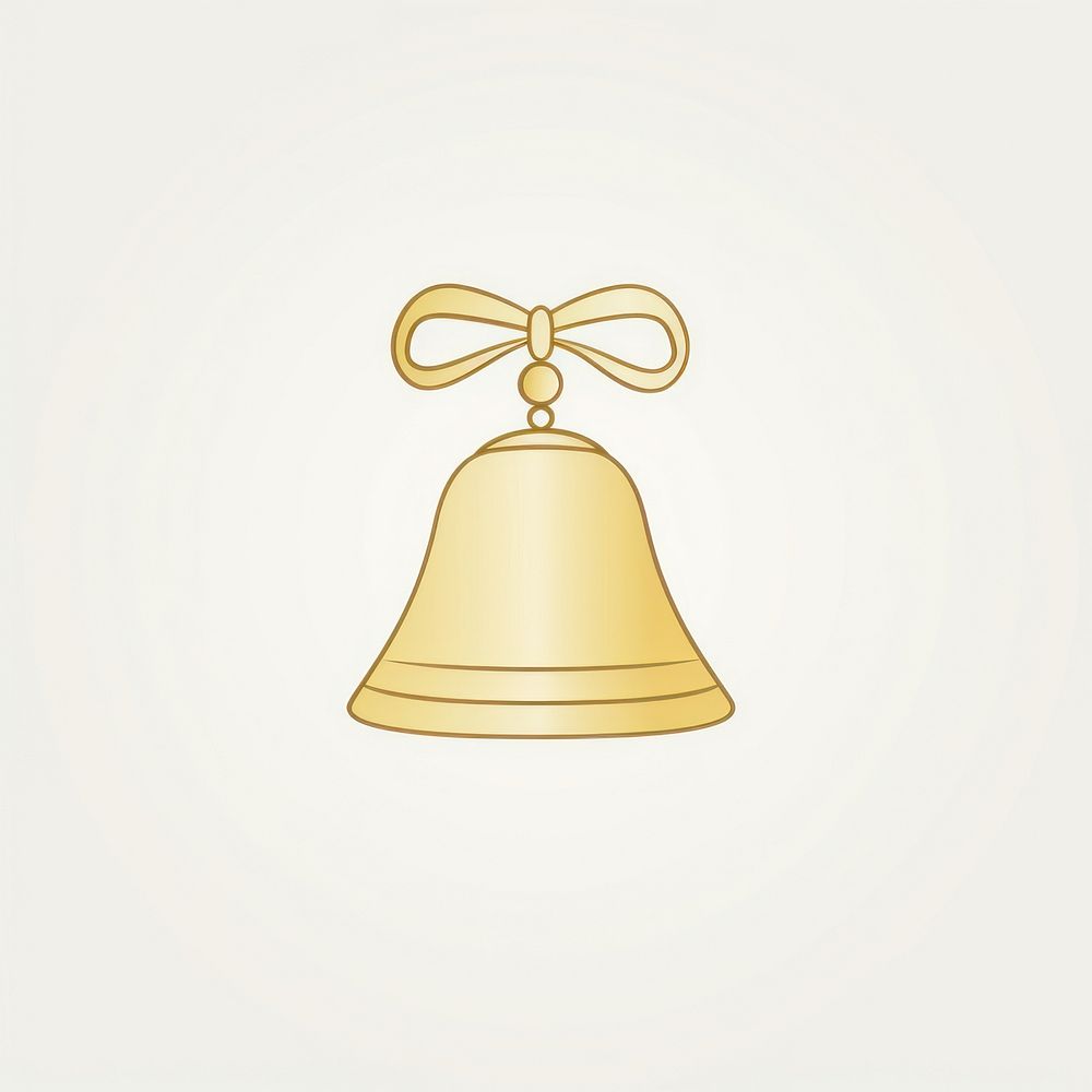 Bell with ribbon icon shape lighting hanging.